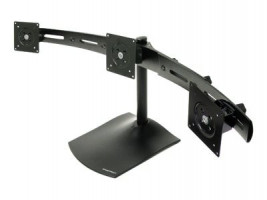 Ergotron DS100 Triple-Monitor Desk stojan - Stojan pro trojitý plochý panel - hliník, ocel - černá -
