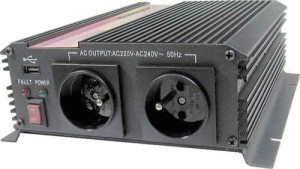 Měnič napětí Carspa CAR1KU-24 24V/230V+USB 1000W, modifikovaná sinus (CAR1KU-242)
