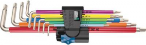 Wera 3967/9 TX SXL Multicolour HF Stainl | Winkelschlüsselsatz mit Haltefunkt.