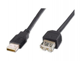 PremiumCord USB 2.0 kabel prodlužovací, A-A, 0,5m, černý (kupaa05bk)