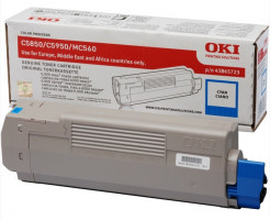 OKI originál tonerová kazeta 43865723/ C5850/ C5950/ MC560/ MC560n/ MC560dn/ 6000 stran/ Modrá