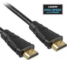 PremiumCord HDMI High Speed + Ethernet kabel, zlacené konektory, 1,5 m