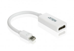 ATEN VC980 - Video / audio adaptér - DisplayPort / HDMI - Mini DisplayPort (M) - HDMI 19 pinu (F) - 19 cm - bílá