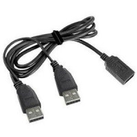 Kabel USB A-A 1m 2.0 prodluž, DUÁLNÍ, napájení (CCP-USB22-AMAF-3)