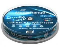 MEDIARANGE DVD+R 8,5GB/ 8x/ Double Layer/ 10pck spindle/ PRINTABLE