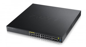 ZyXEL XGS3700-24HP Řízený L2+ Podpora napájení po Ethernetu (PoE) Černá