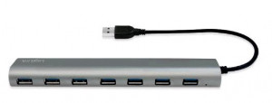 LogiLink USB 3.0 HUB 7-port, Aluminium šedá