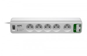 APC Essential SurgeArrest 5 outlets s 5V, 2.4A 2 port USB Charger 230V France (PM5U-FR)
