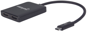 Manhattan USB C na Dual HDMI-Konverter MST-Hub 4K@30Hz
