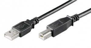 PremiumCord USB 2.0 kabel, A-B 3 m, černá