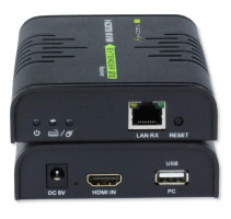 Techly KVM Extender HDMI + USB (myš, klávesnice) po Cat5/5e/6 kabelu až k 120m