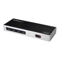 StarTech.com DK30A2DH USB 3.0 (3.1 Gen 1) Type-C Černá, Stříbrná dokovací stanice/replikátor portů